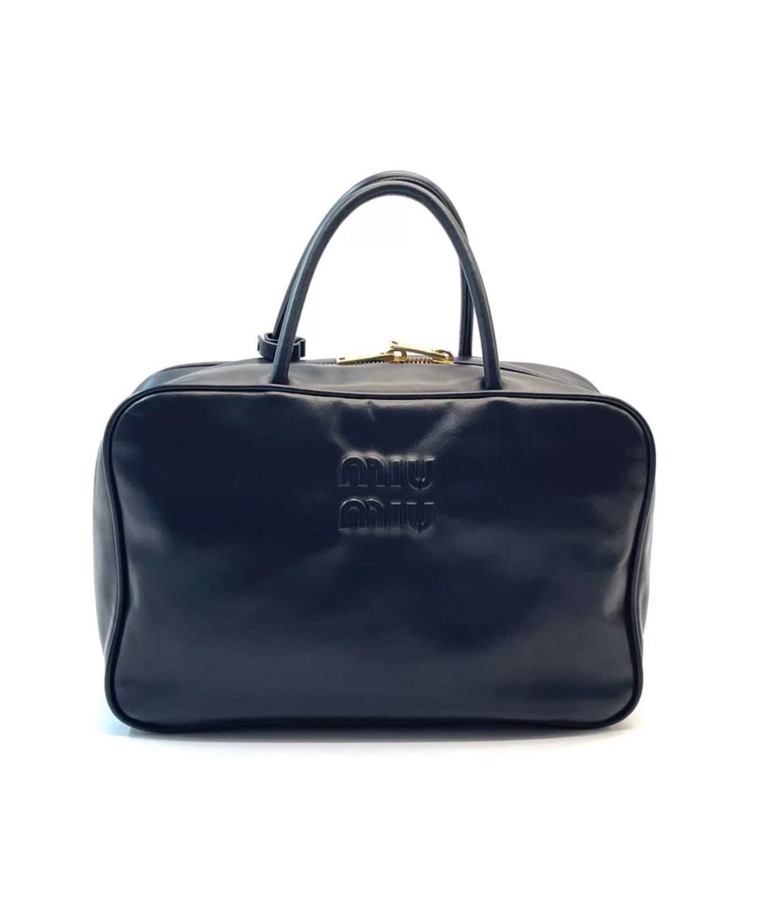 MIU MIU Черная кожаная дорожная/спортивная сумка, фото 7