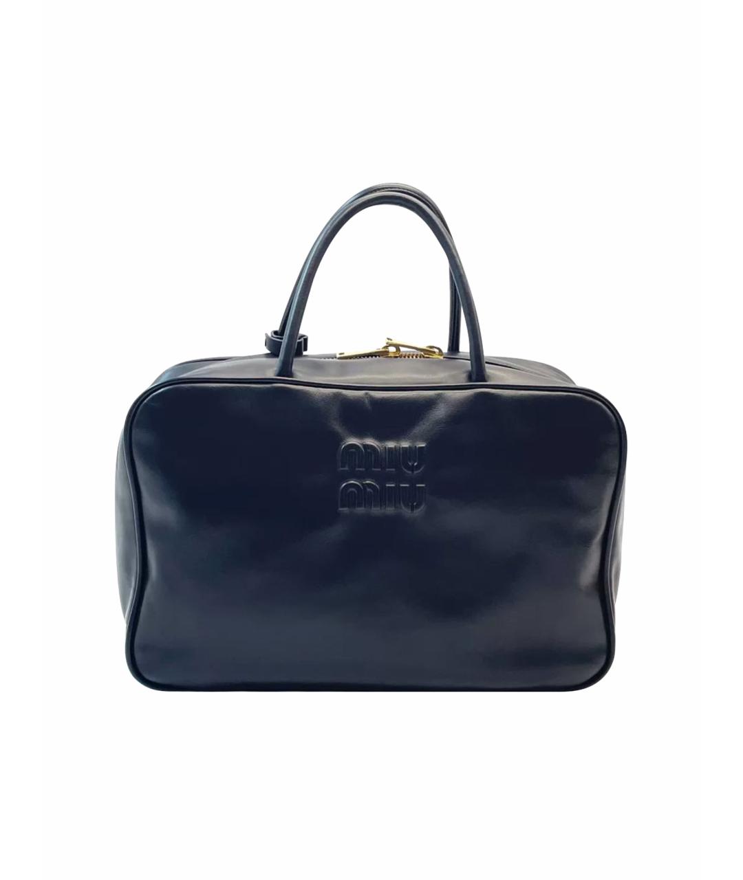 MIU MIU Черная кожаная дорожная/спортивная сумка, фото 1