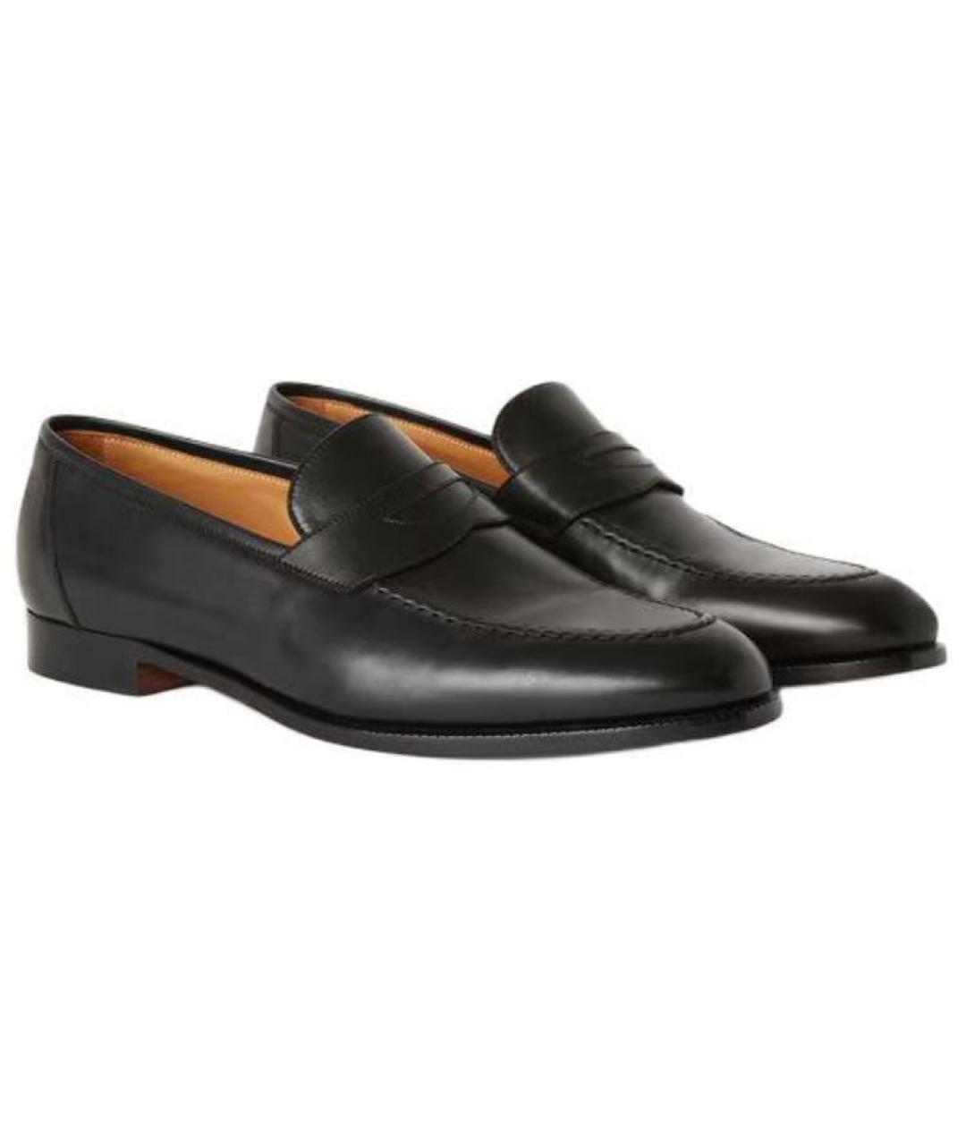 LORO PIANA Черные кожаные лоферы, фото 3
