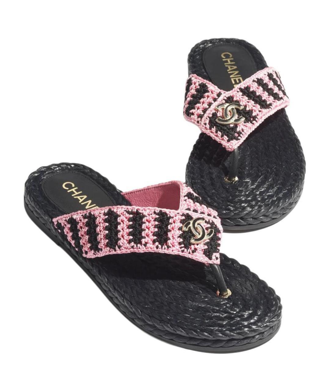CHANEL Розовые шлепанцы, фото 3
