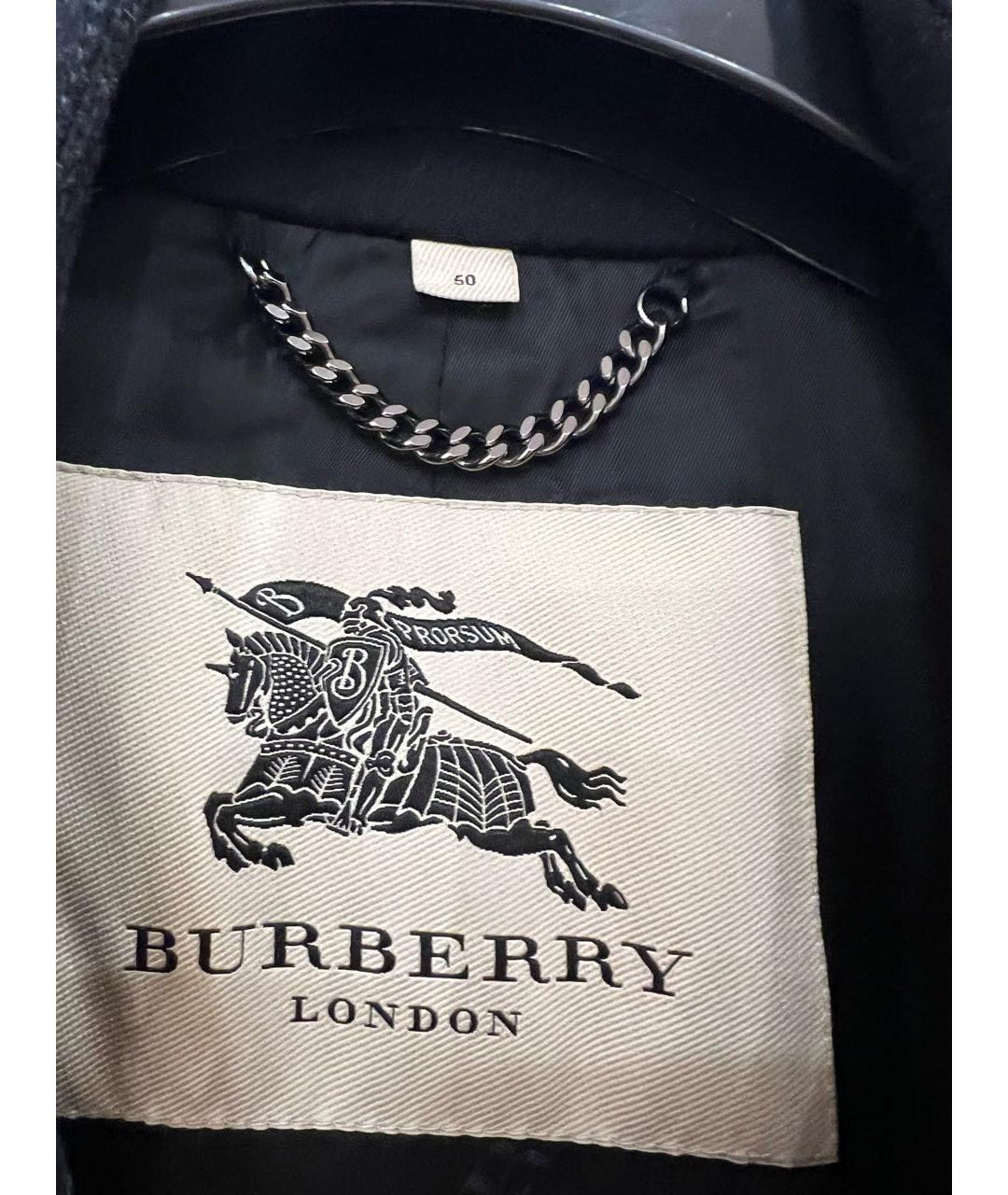 BURBERRY Черное шерстяное пальто, фото 7