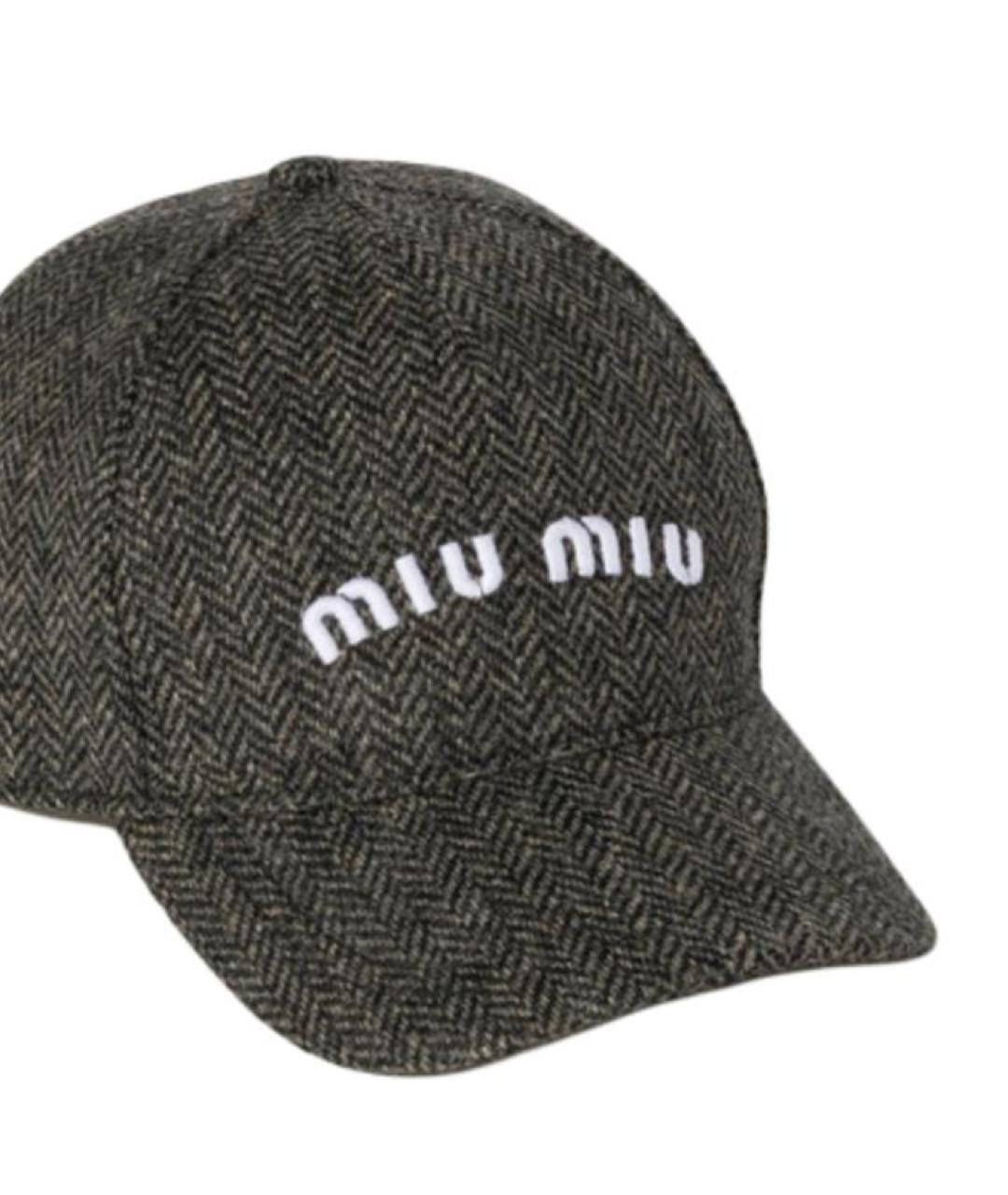 MIU MIU Серая кепка, фото 3