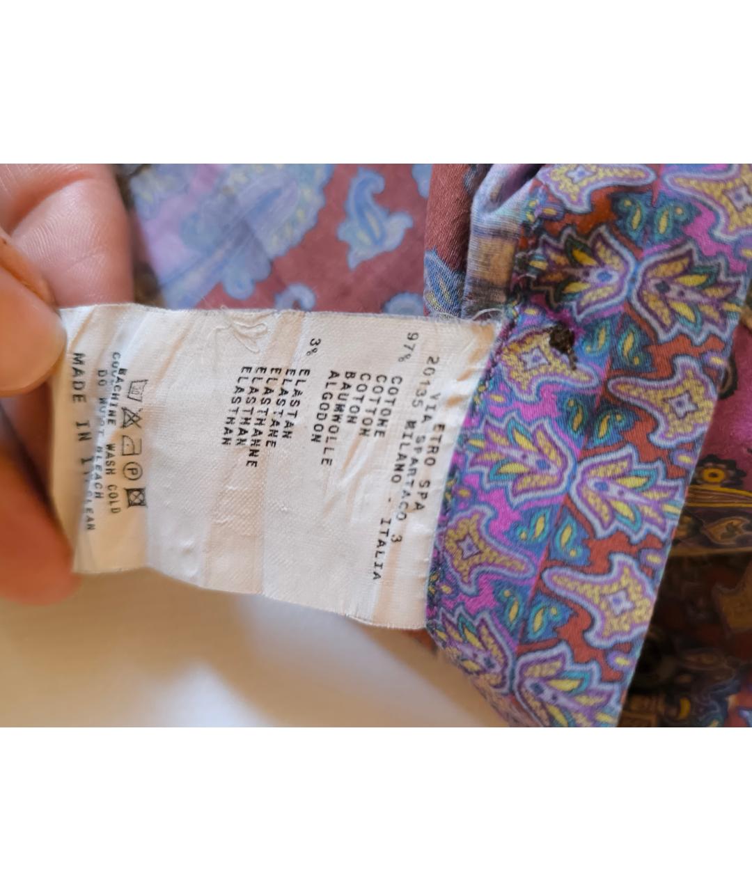 ETRO Розовая хлопковая рубашка, фото 5