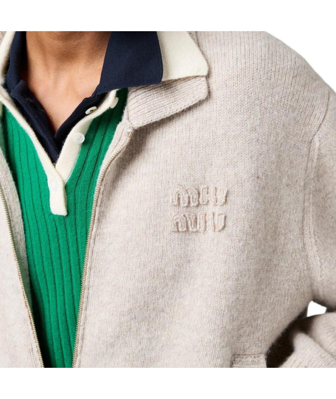 MIU MIU Бежевый джемпер / свитер, фото 4