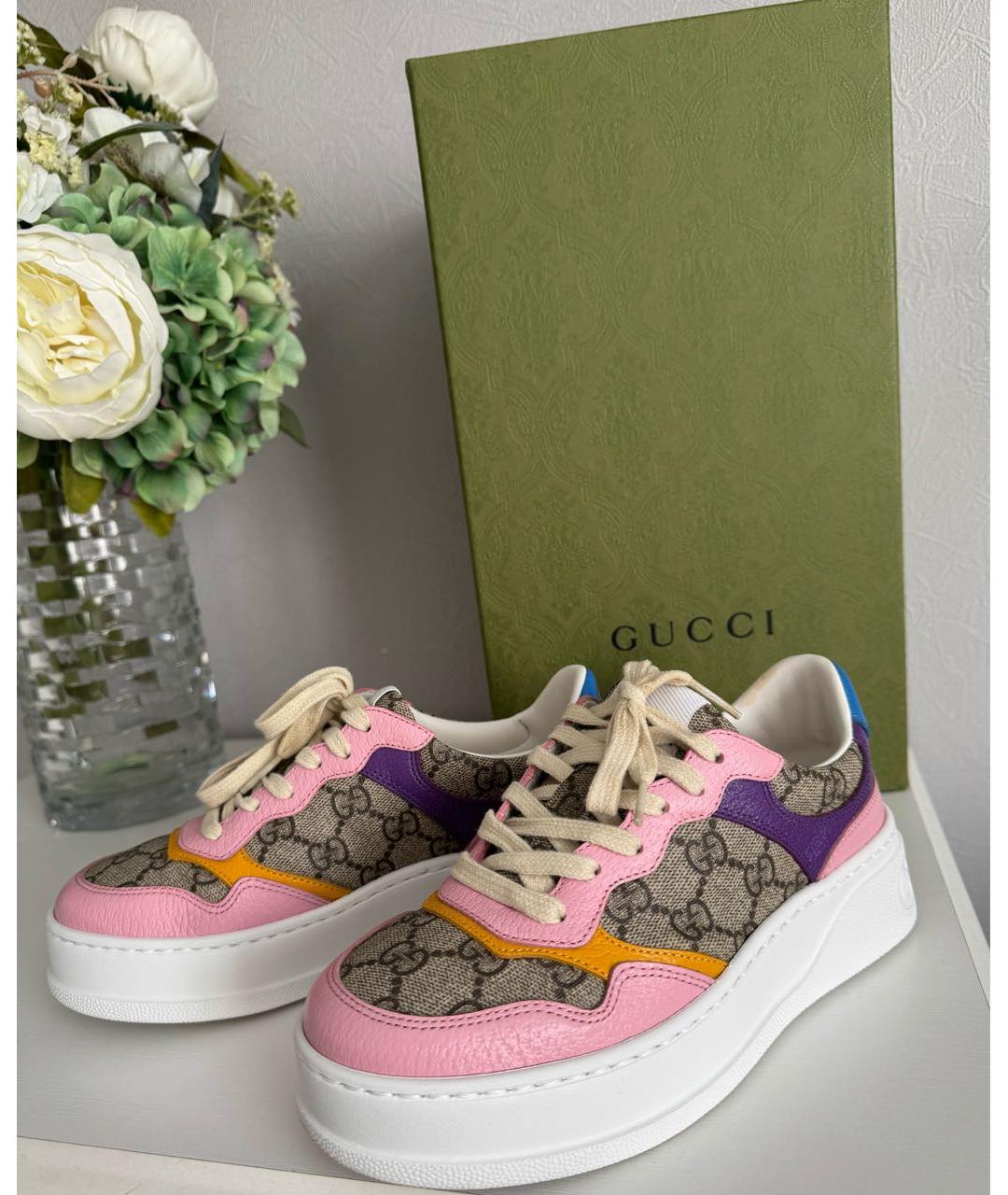 GUCCI Мульти кожаные кеды, фото 2