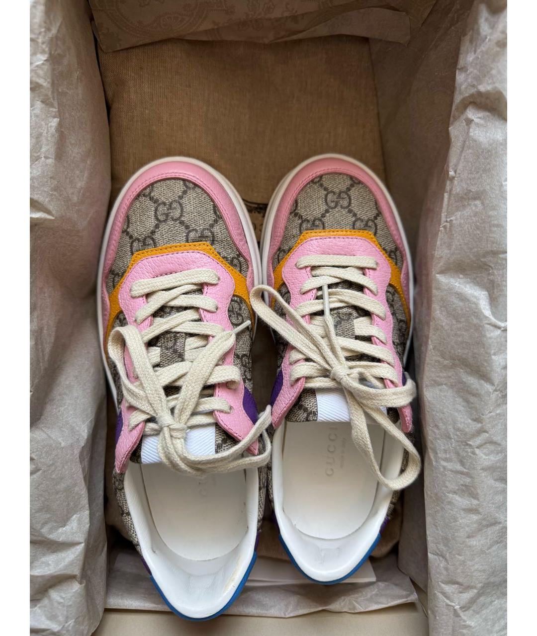 GUCCI Мульти кожаные кеды, фото 3