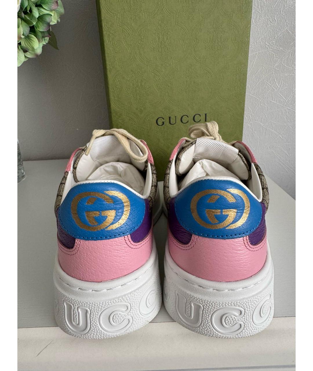 GUCCI Мульти кожаные кеды, фото 4