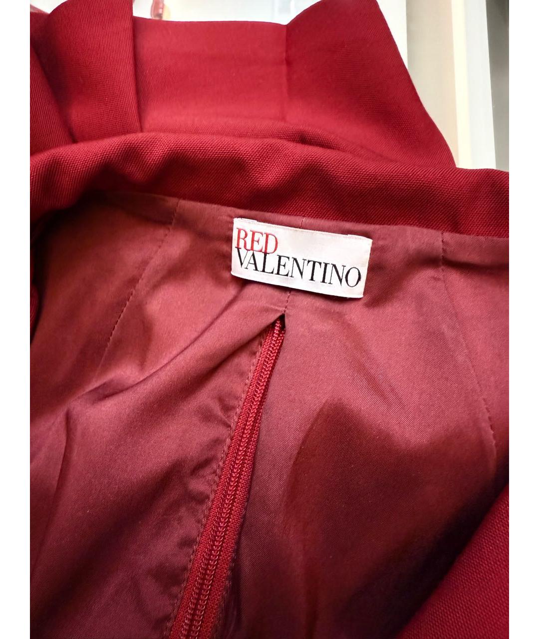RED VALENTINO Бордовое шерстяное коктейльное платье, фото 3