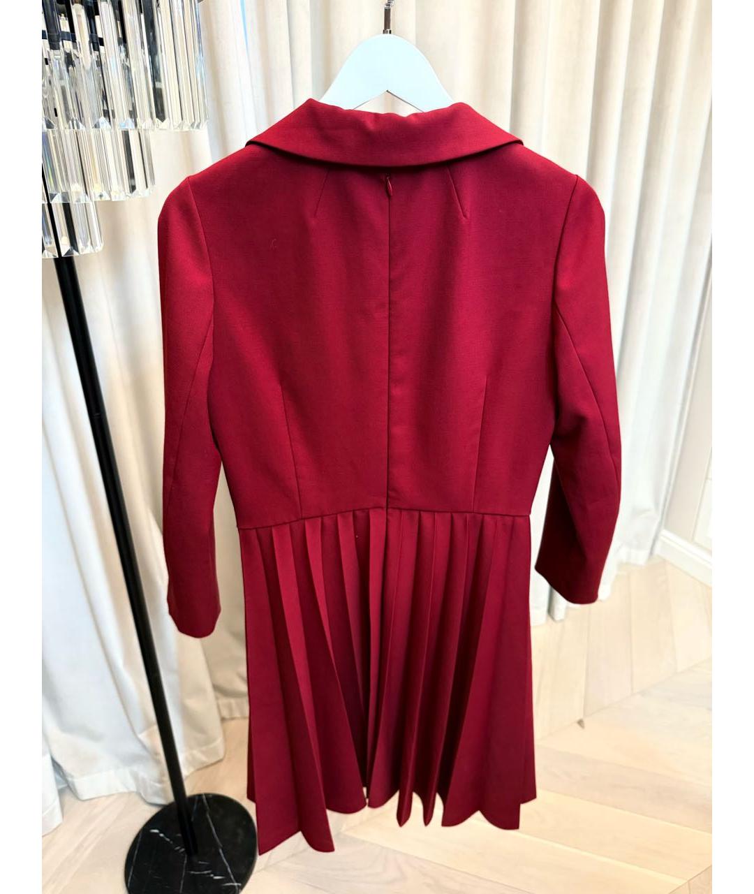 RED VALENTINO Бордовое шерстяное коктейльное платье, фото 2