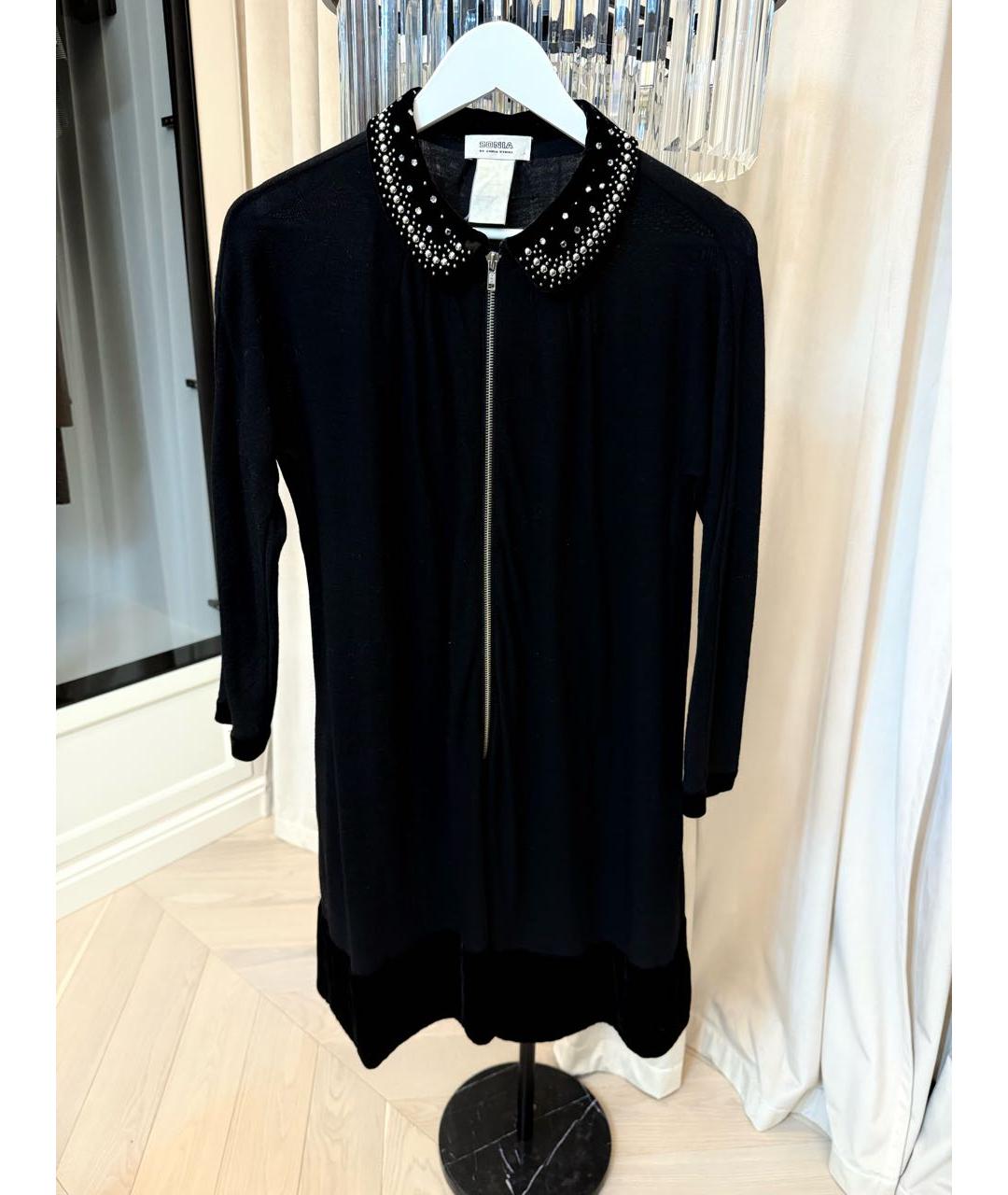SONIA RYKIEL Черное бархатное повседневное платье, фото 5