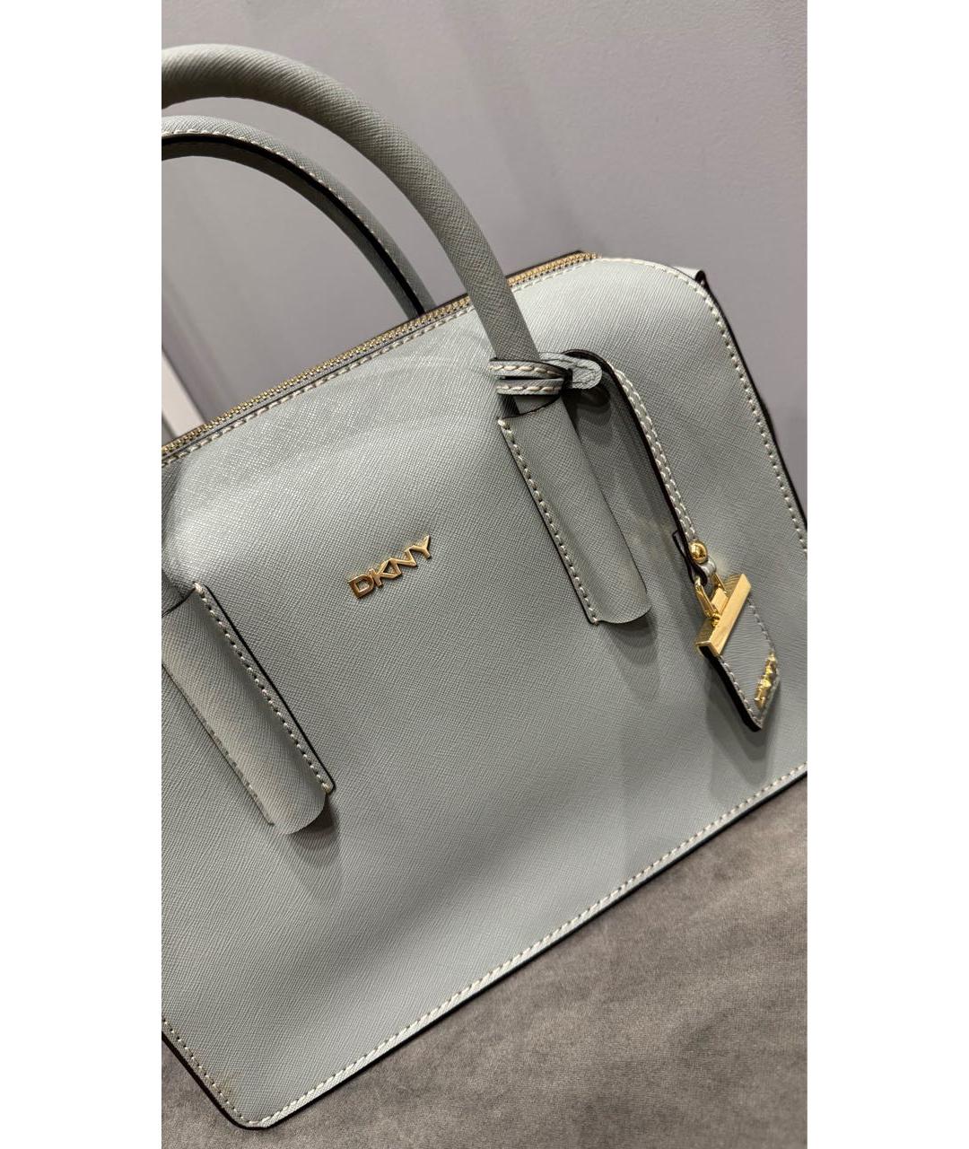 DKNY Зеленая кожаная сумка с короткими ручками, фото 2
