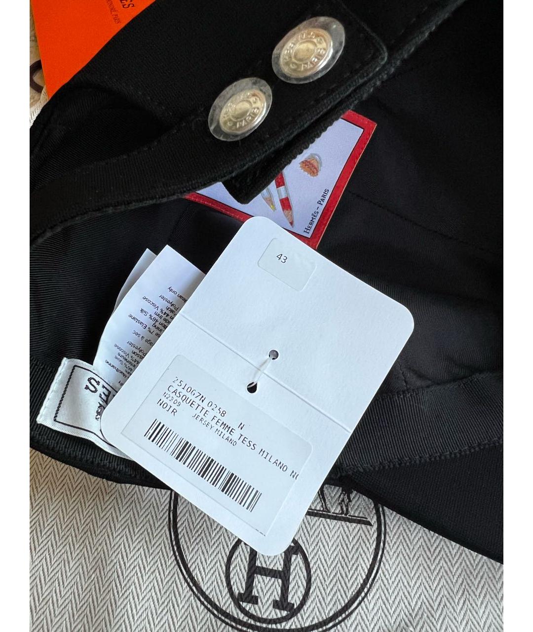 HERMES Черная хлопковая кепка, фото 7