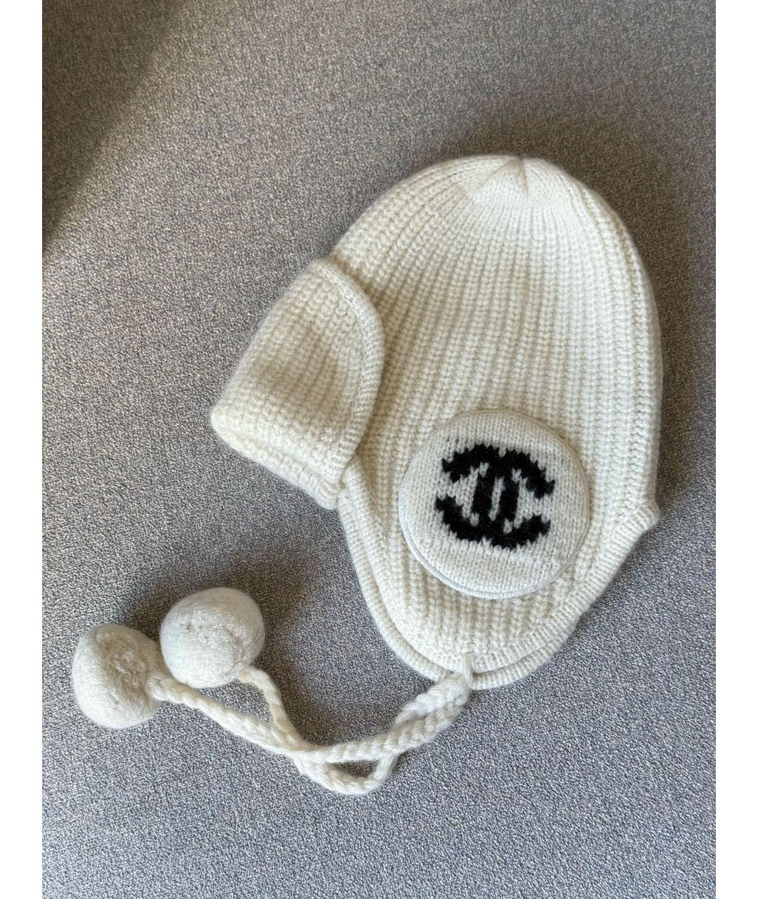 CHANEL Белая кашемировая шапка, фото 2