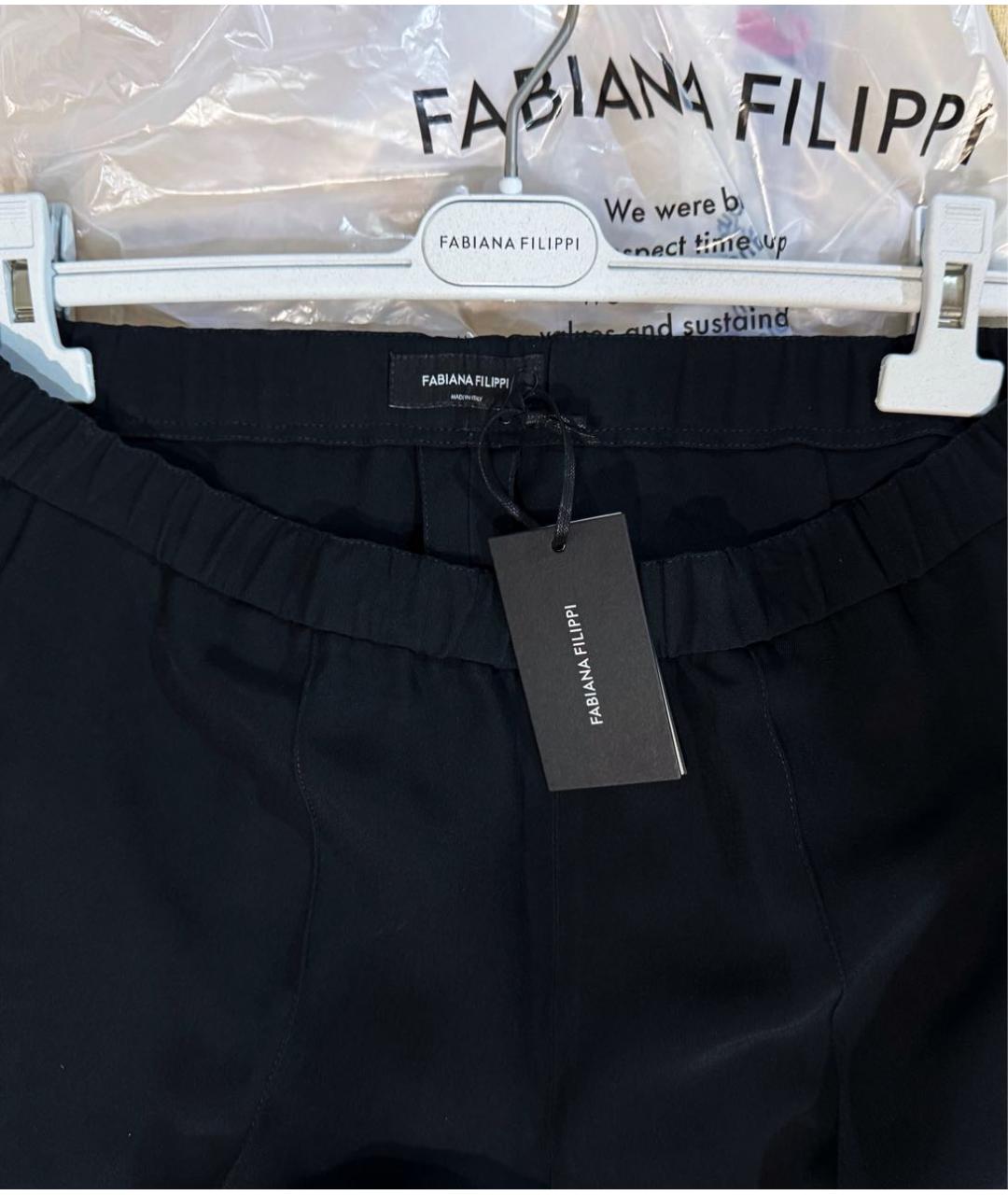 FABIANA FILIPPI Черные ацетатные прямые брюки, фото 3