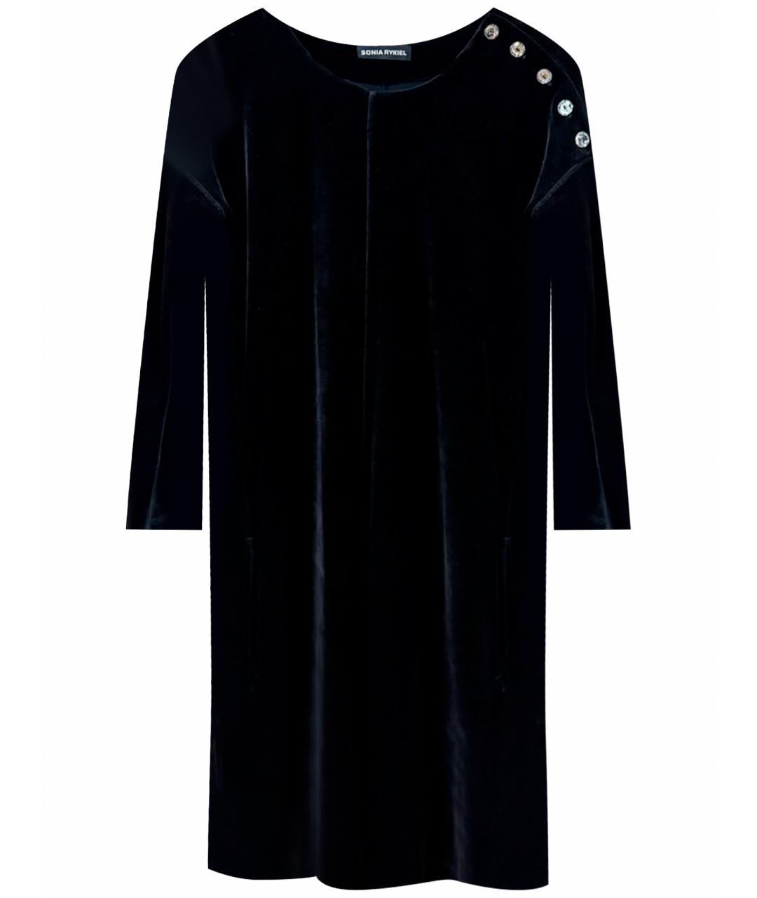 SONIA RYKIEL Черное бархатное повседневное платье, фото 1