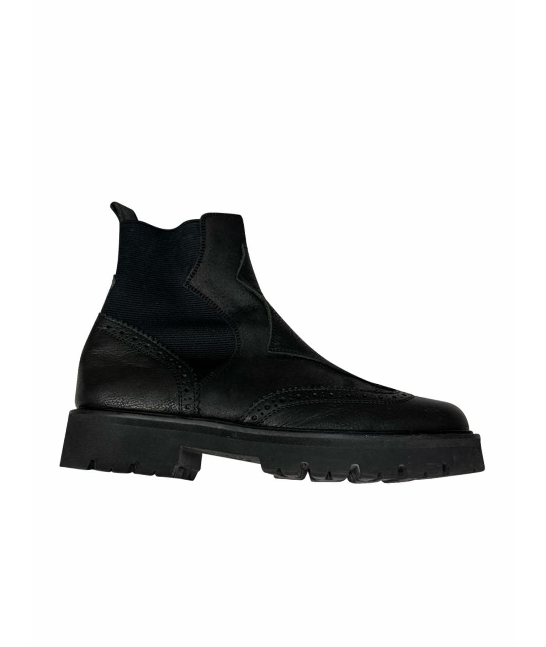YOHJI YAMAMOTO Черные кожаные ботинки, фото 1