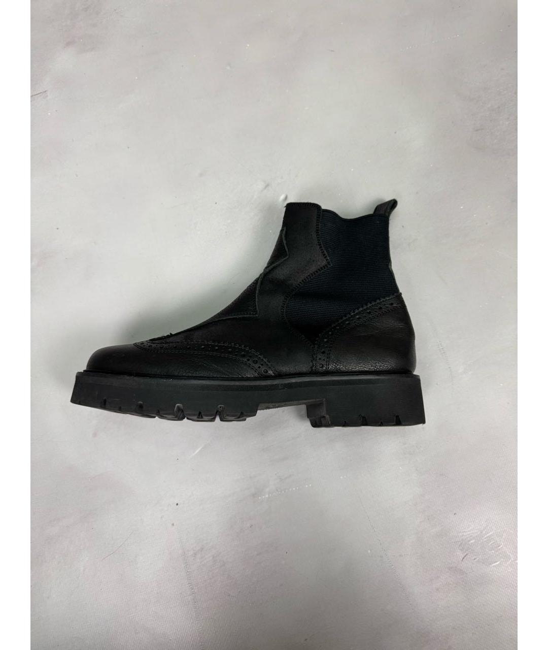 YOHJI YAMAMOTO Черные кожаные ботинки, фото 9