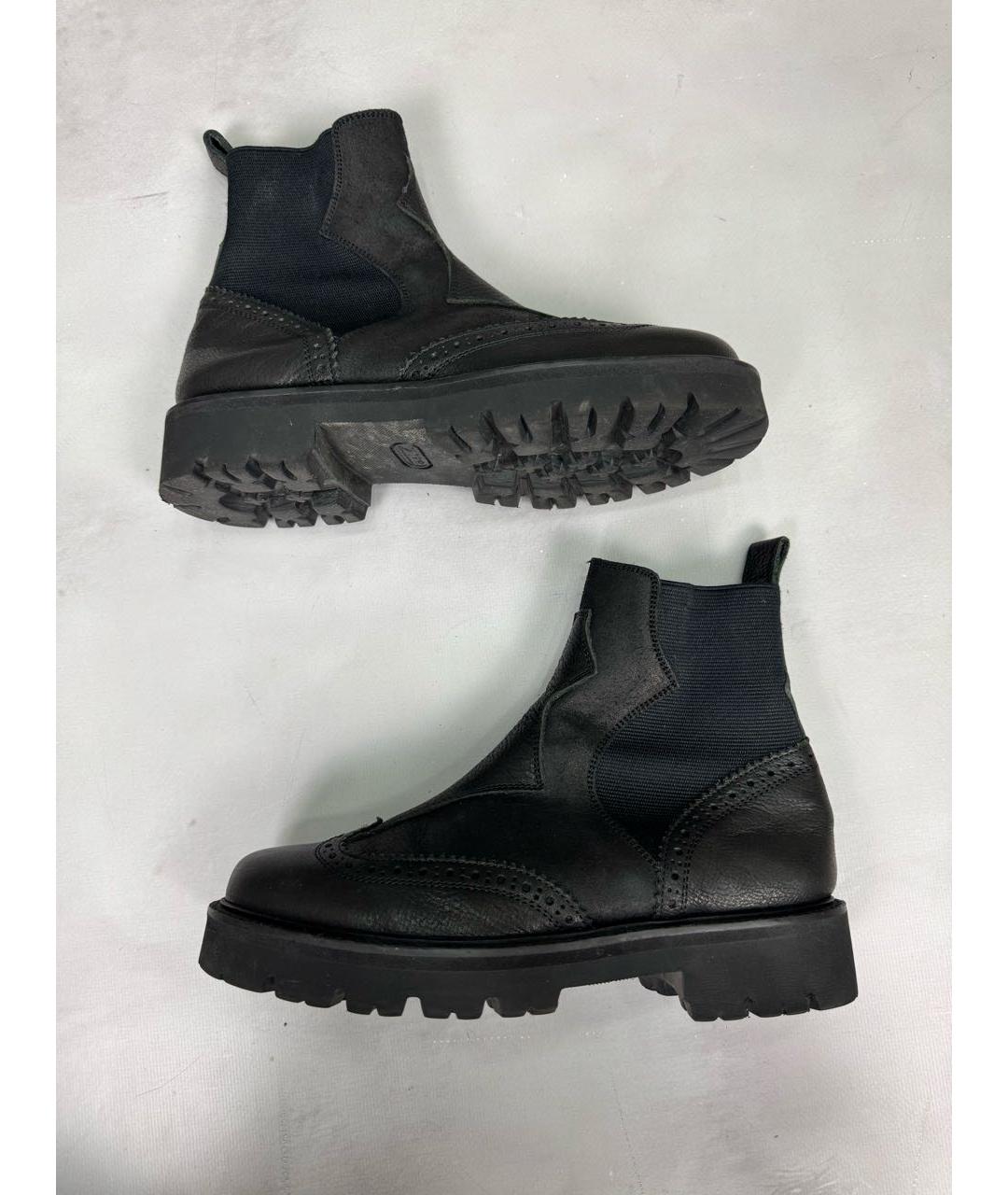 YOHJI YAMAMOTO Черные кожаные ботинки, фото 6