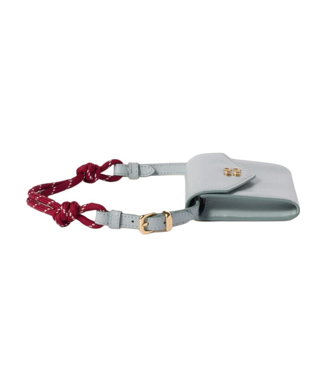 MIU MIU Голубой кожаный кошелек, фото 4