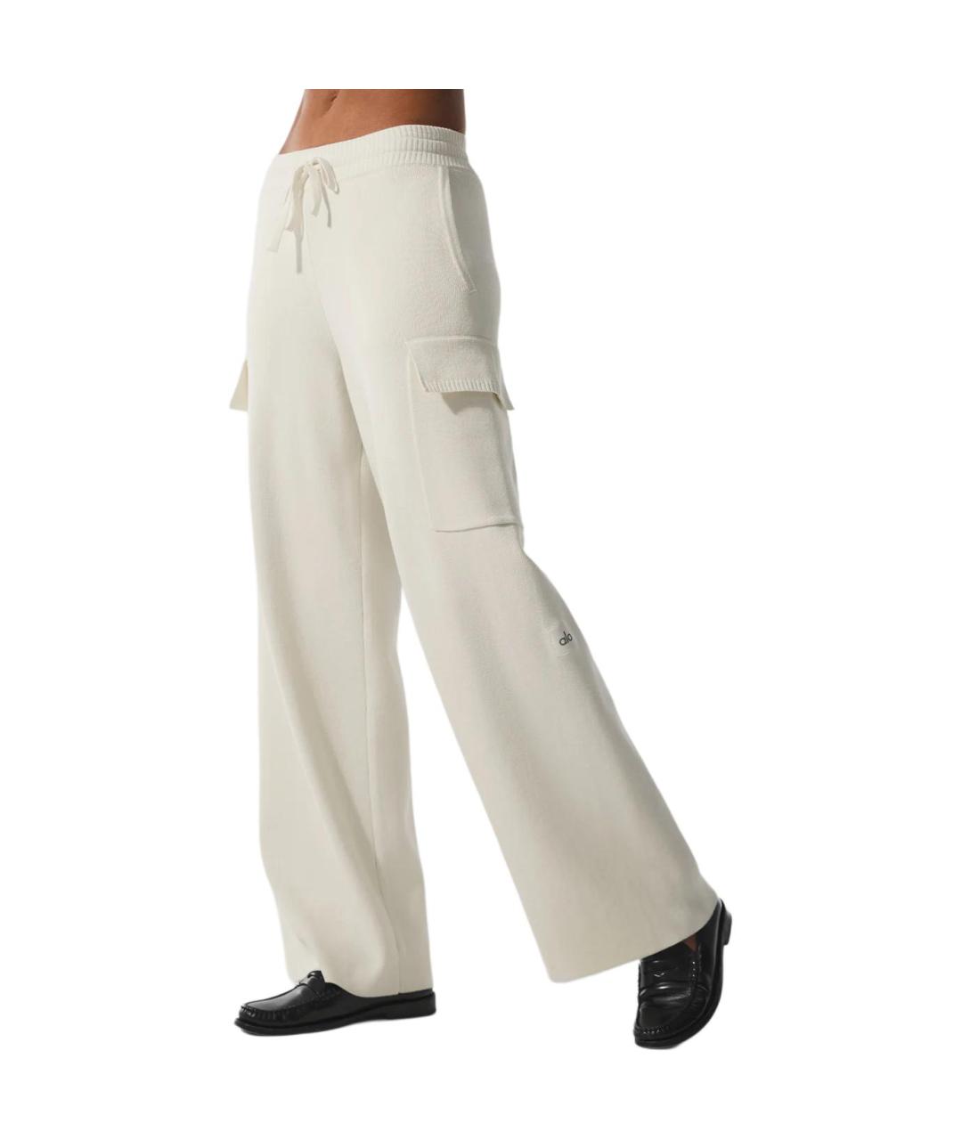 ALO YOGA Белые прямые брюки, фото 4