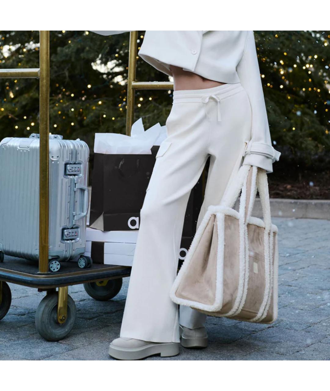 ALO YOGA Белые прямые брюки, фото 5