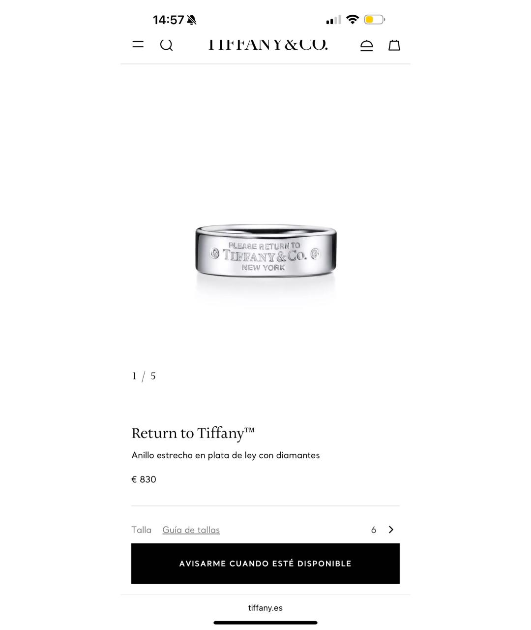 TIFFANY&CO Серебряное серебряное кольцо, фото 6