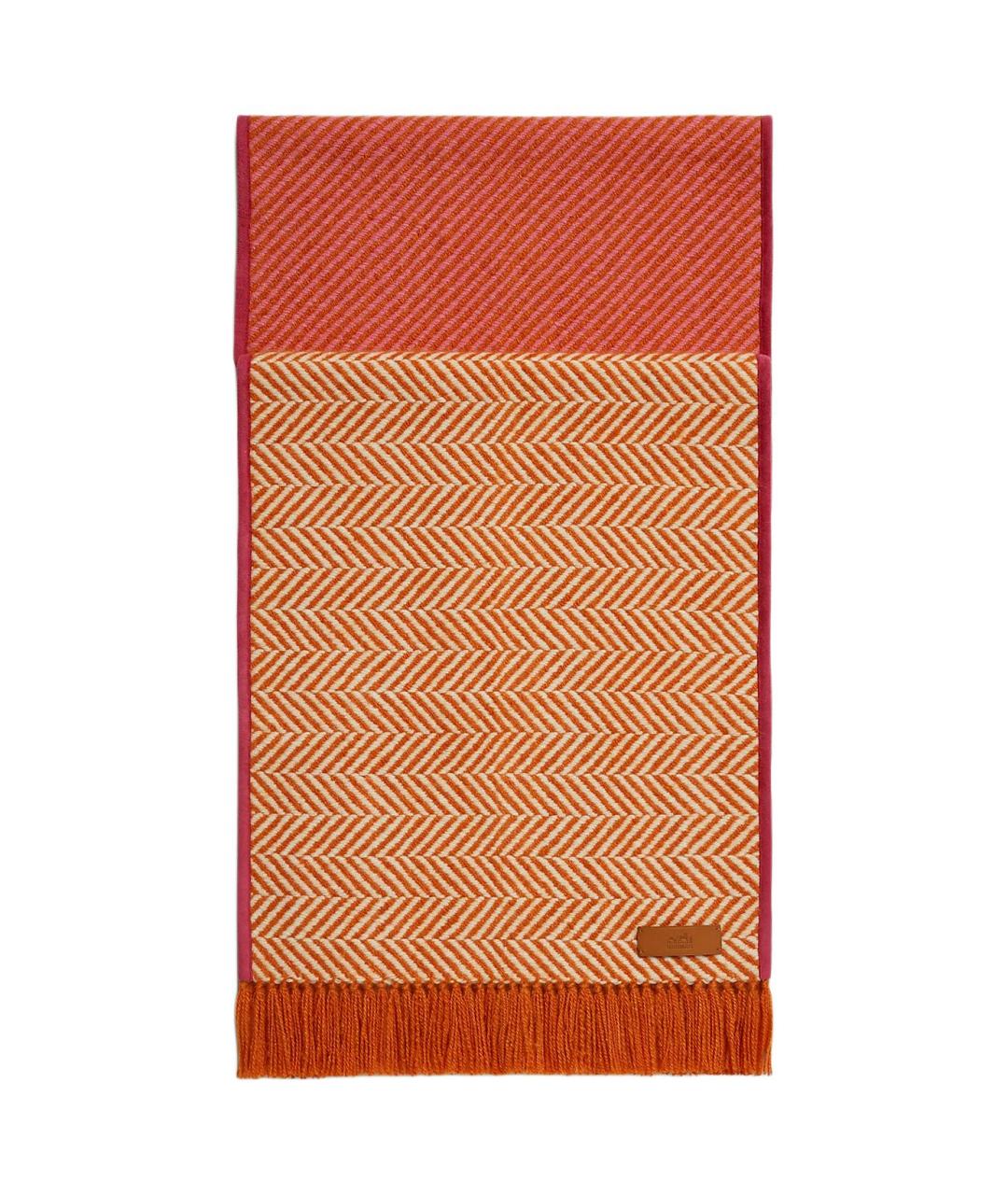HERMES Оранжевый кашемировый шарф, фото 1