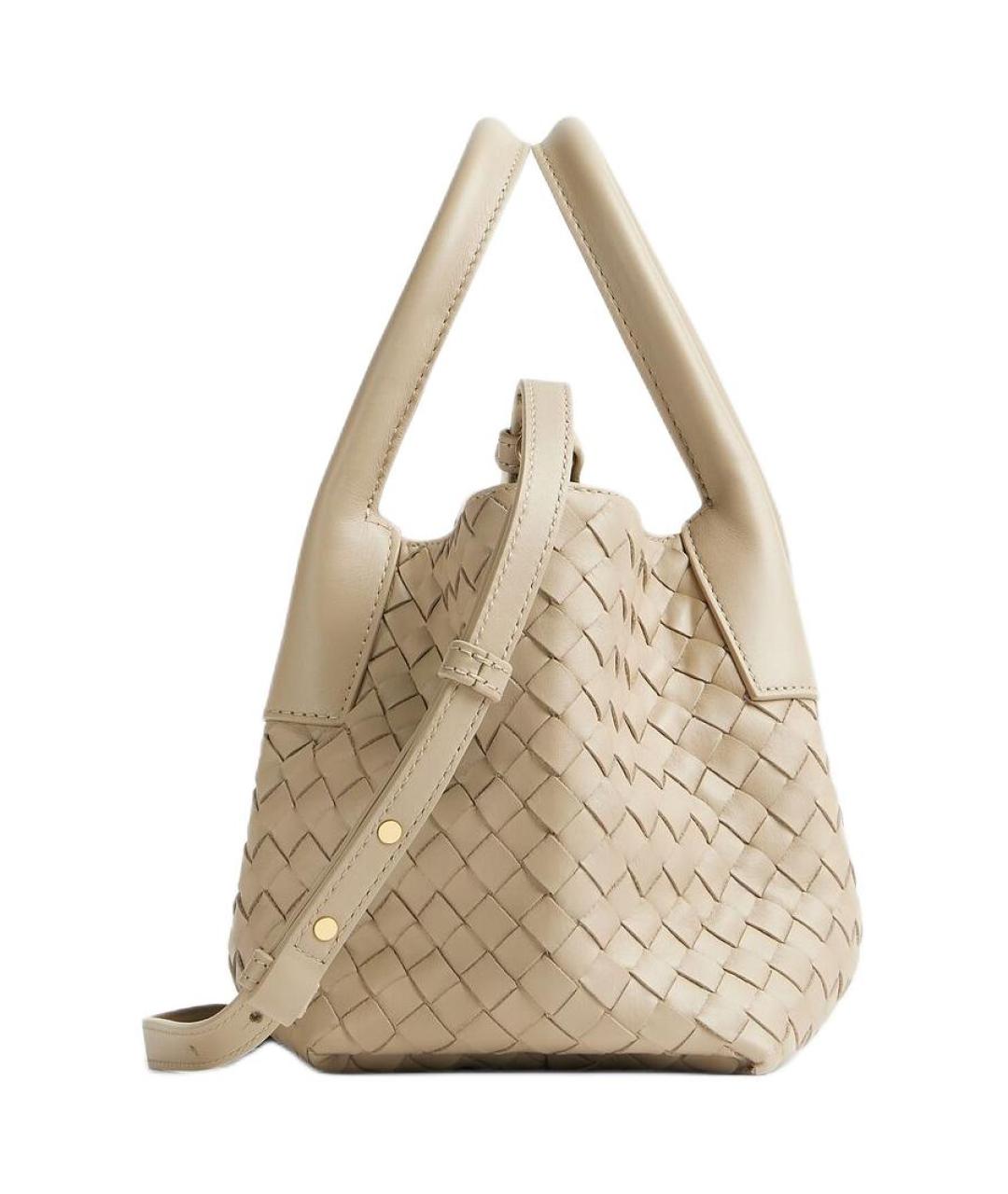 BOTTEGA VENETA Бежевая кожаная сумка через плечо, фото 2