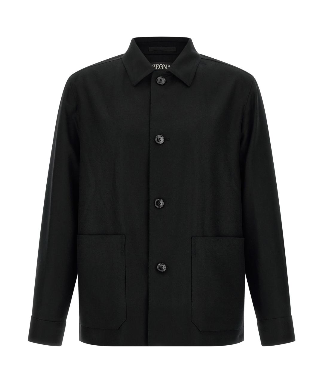 ZEGNA Черная шерстяная куртка, фото 1