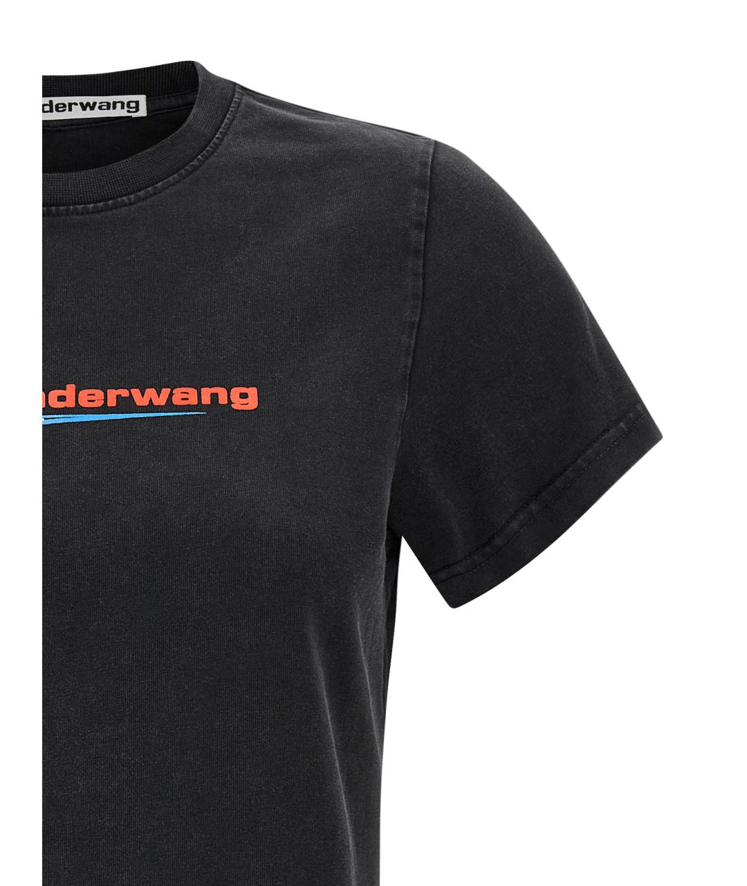 ALEXANDER WANG Черная хлопковая футболка, фото 3