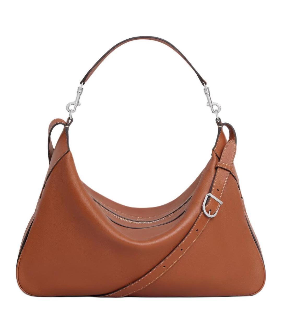 CELINE Коричневая кожаная сумка через плечо, фото 3