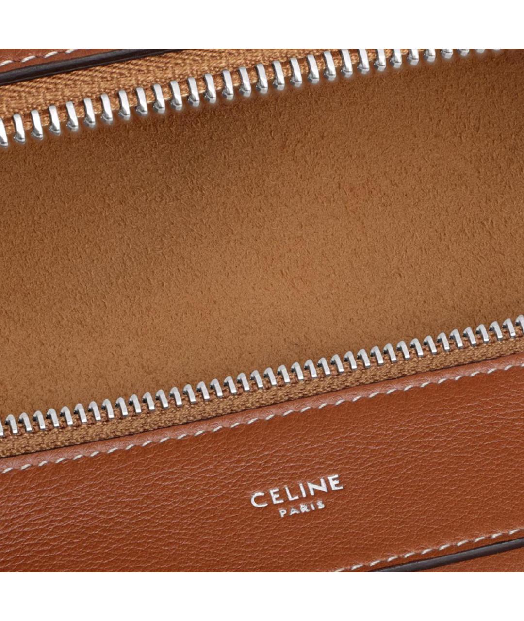 CELINE Коричневая кожаная сумка через плечо, фото 4