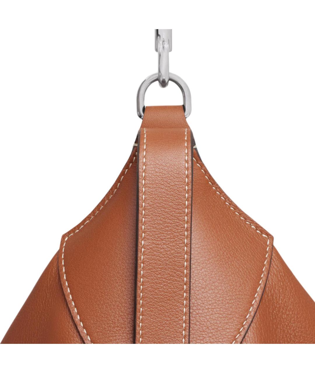 CELINE Коричневая кожаная сумка через плечо, фото 5