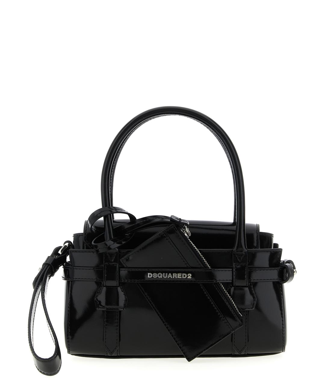 DSQUARED2 Черная кожаная сумка тоут, фото 1