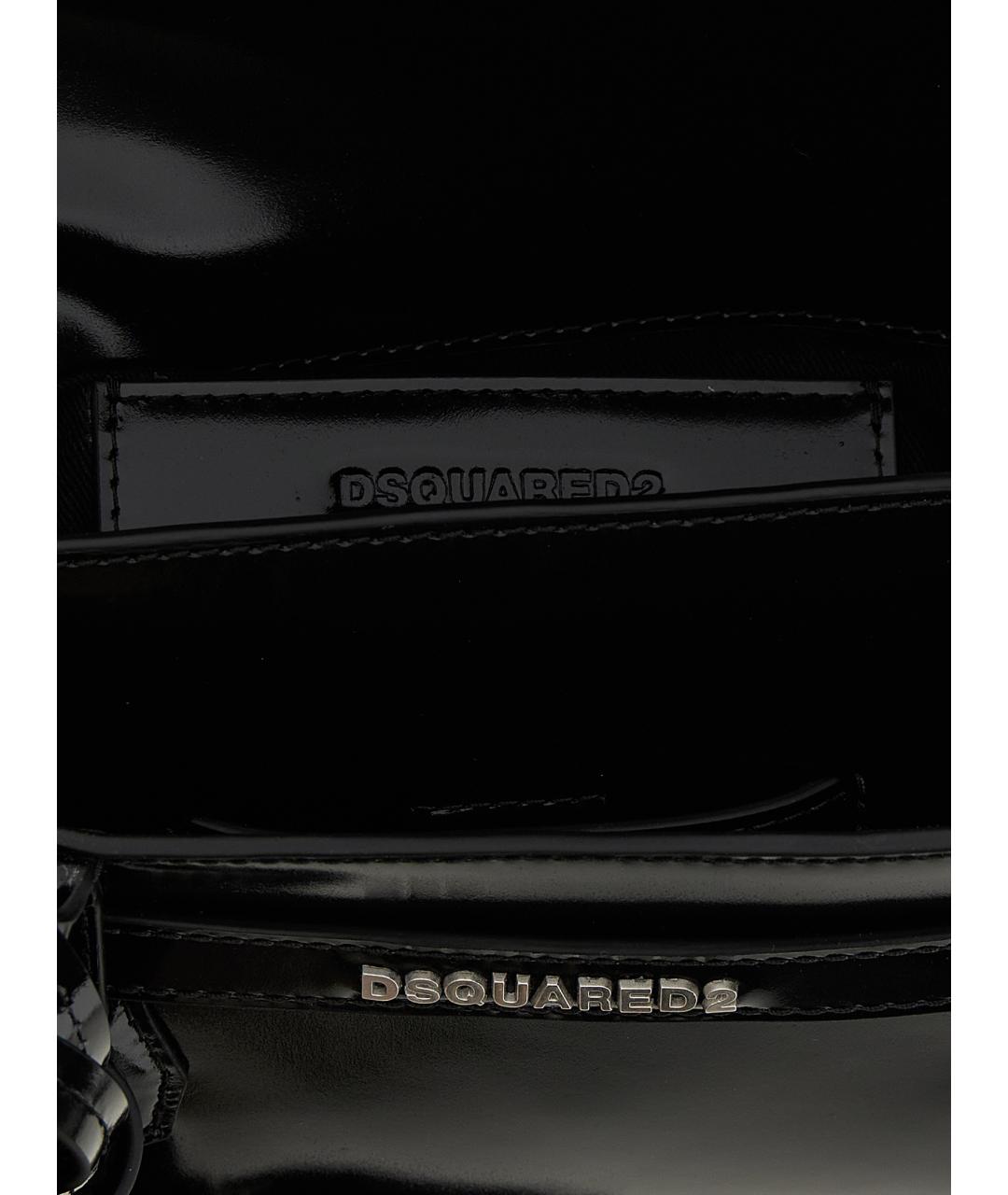 DSQUARED2 Черная кожаная сумка тоут, фото 4