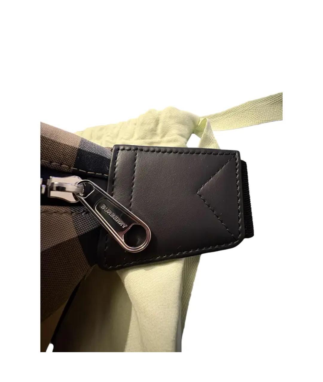 BURBERRY Коричневая тканевая барсетка, фото 4