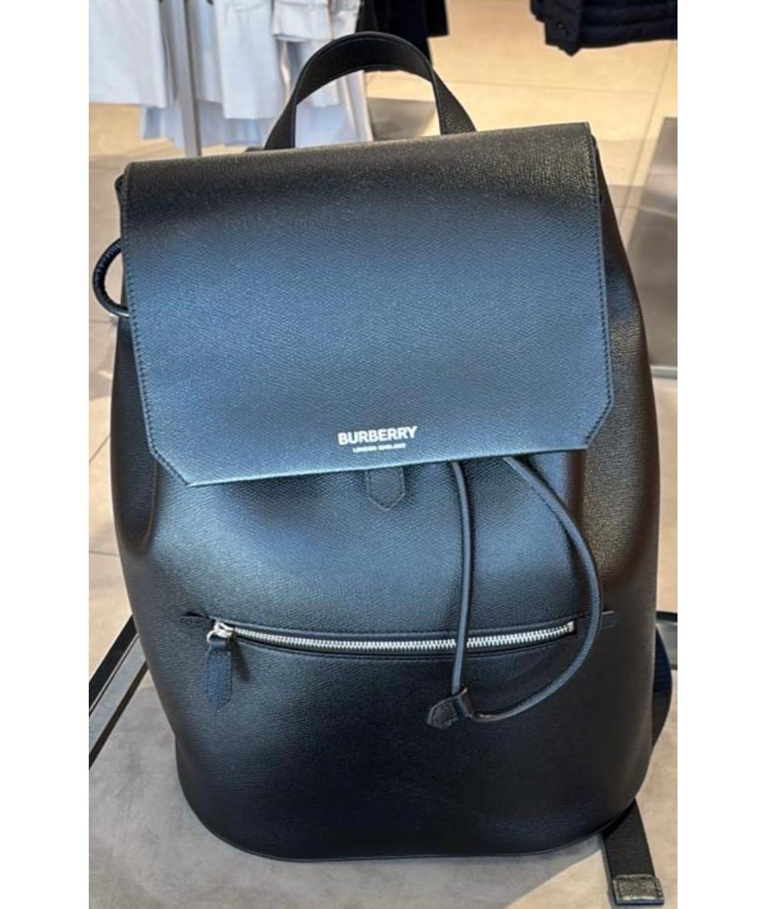 BURBERRY Черный кожаный рюкзак, фото 2