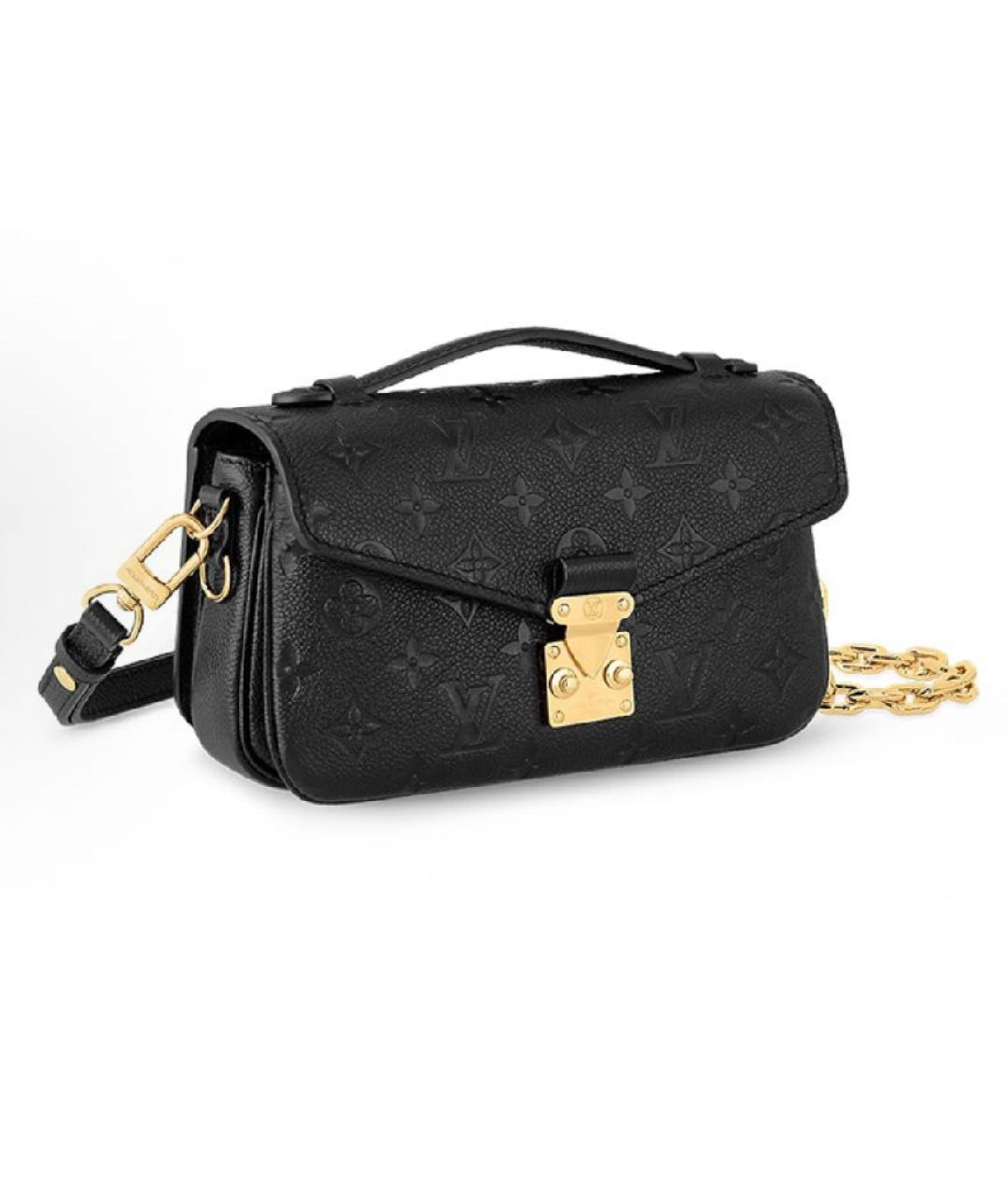 LOUIS VUITTON Черная кожаная сумка через плечо, фото 2