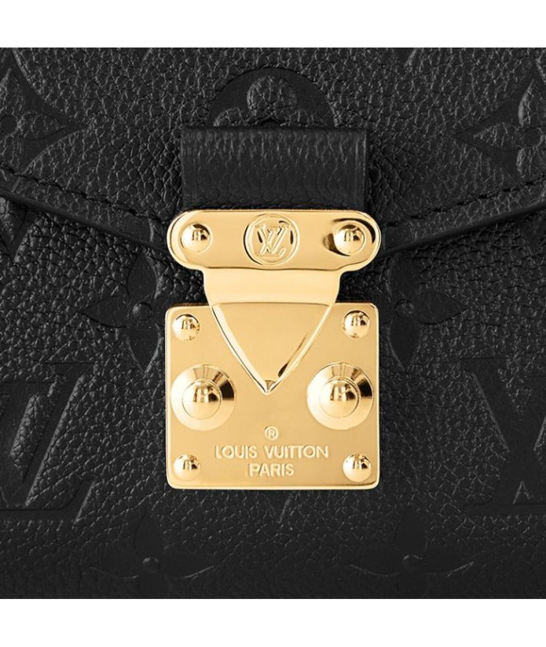 LOUIS VUITTON Черная кожаная сумка через плечо, фото 4