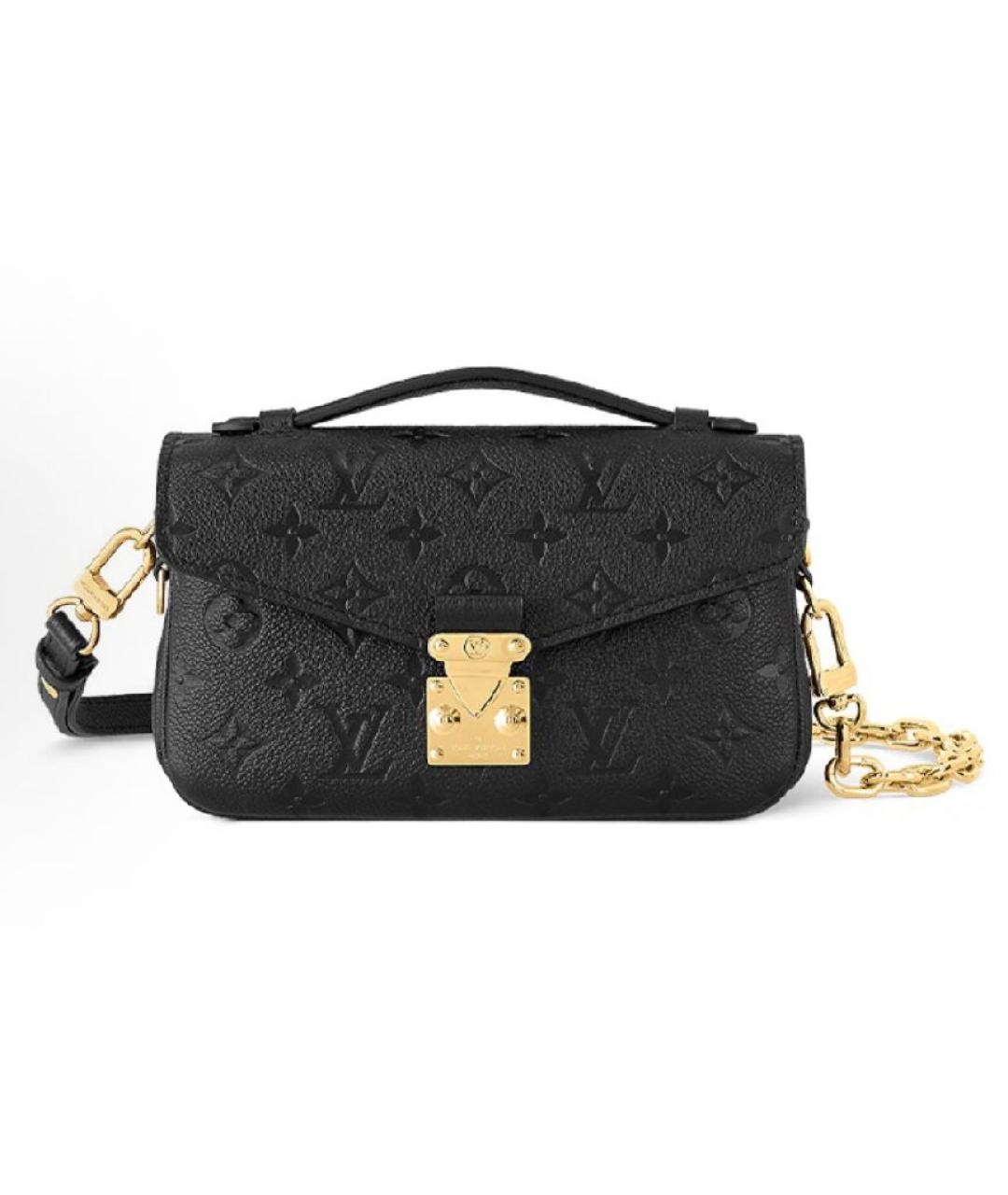 LOUIS VUITTON Черная кожаная сумка через плечо, фото 8