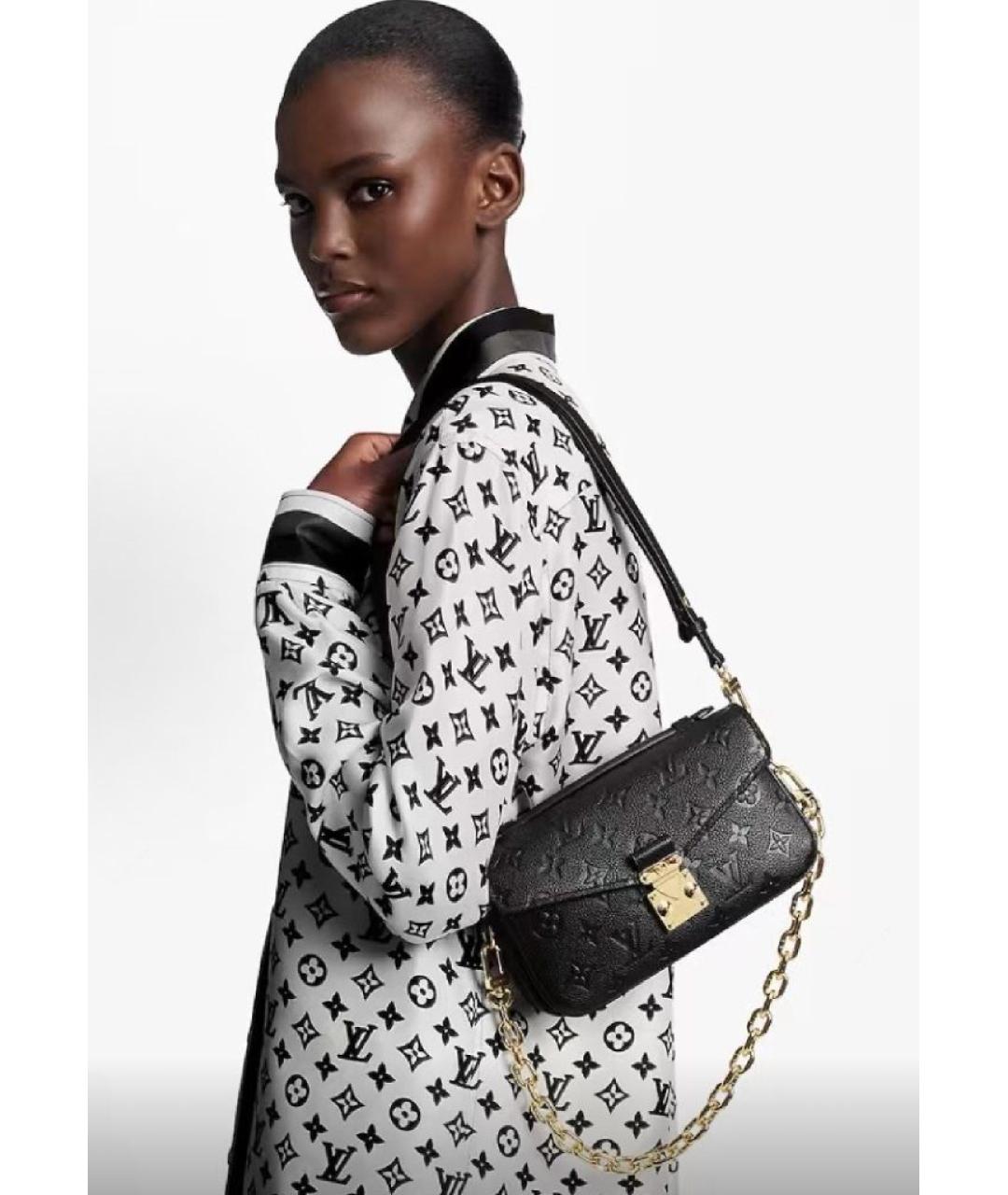 LOUIS VUITTON Черная кожаная сумка через плечо, фото 7