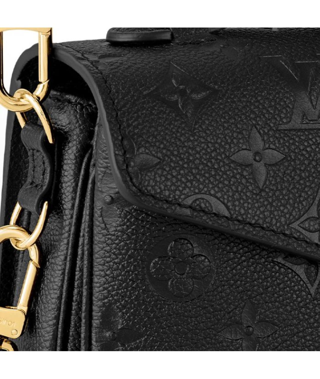 LOUIS VUITTON Черная кожаная сумка через плечо, фото 5