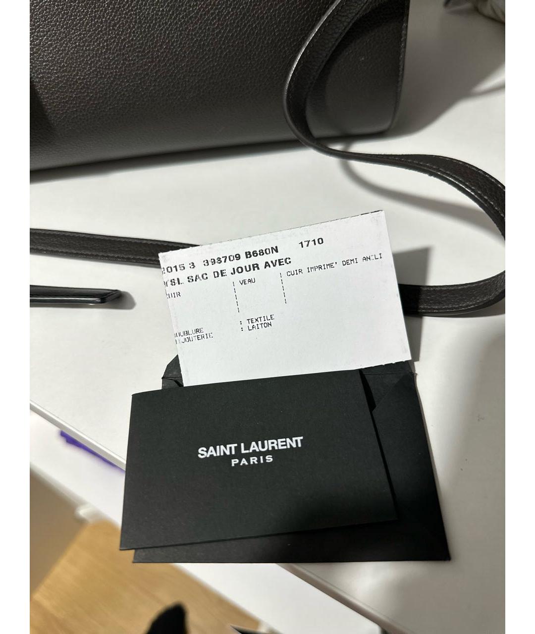 SAINT LAURENT Антрацитовая сумка тоут, фото 4