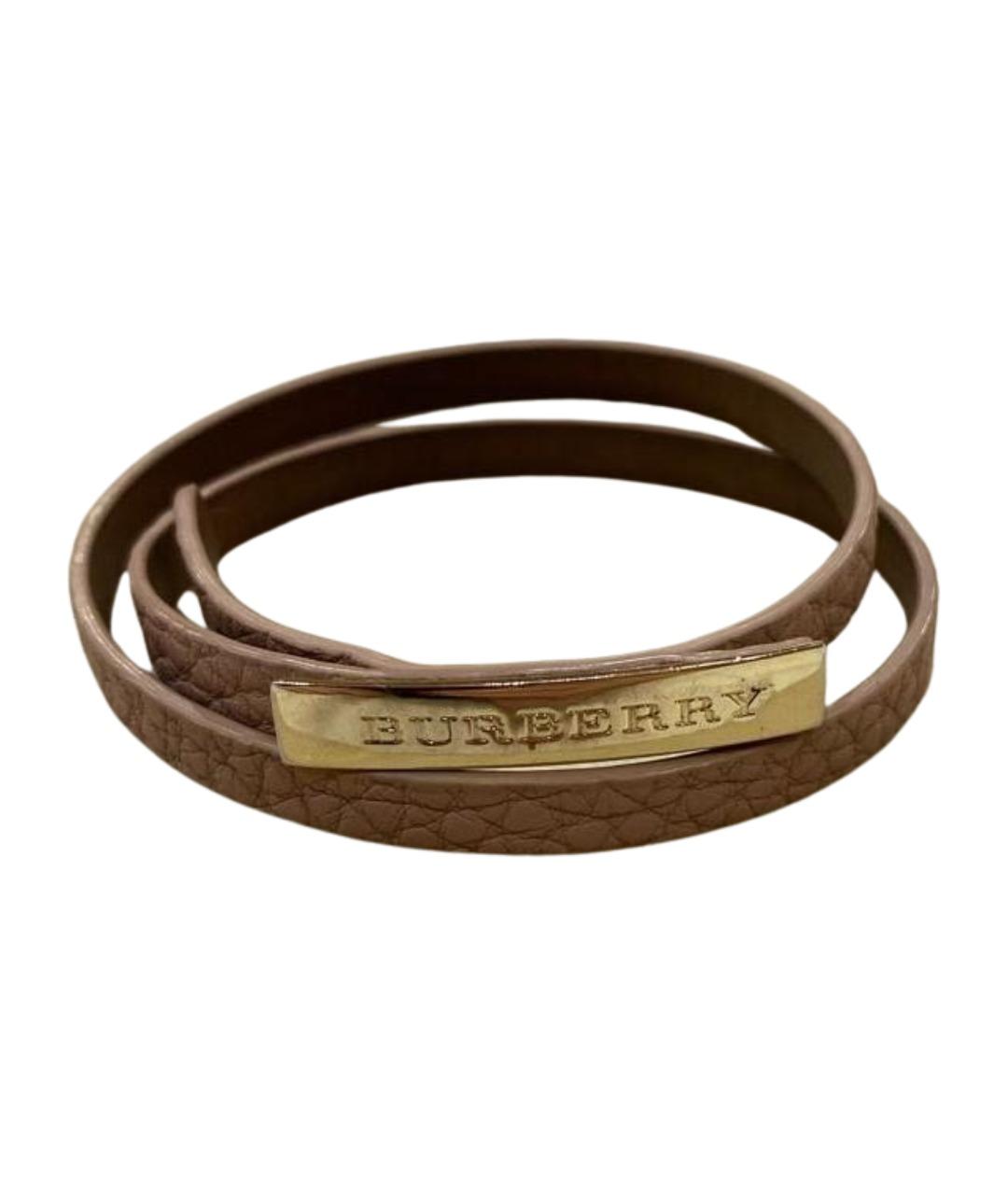 BURBERRY Бежевый кожаный браслет, фото 1