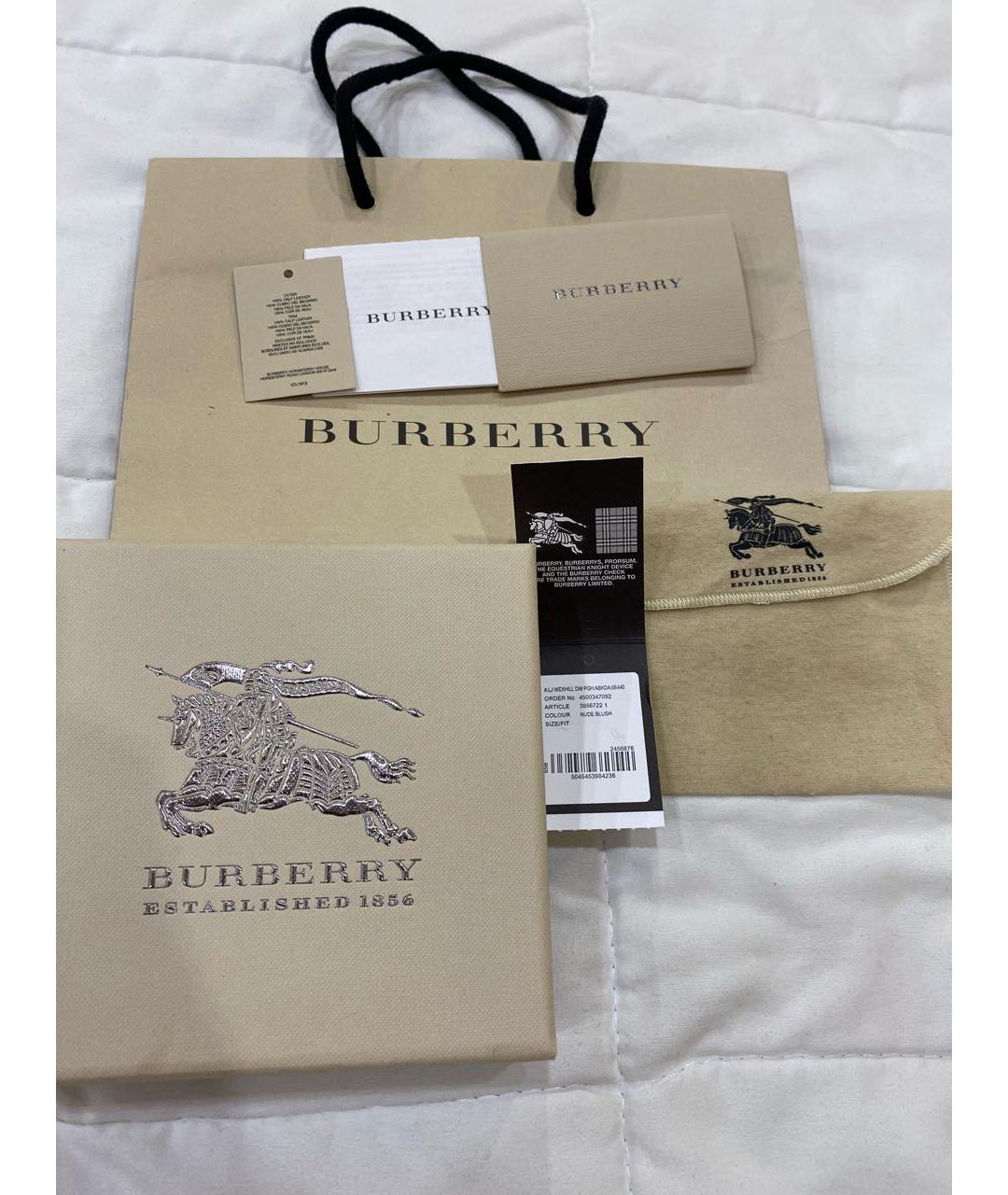 BURBERRY Бежевый кожаный браслет, фото 6
