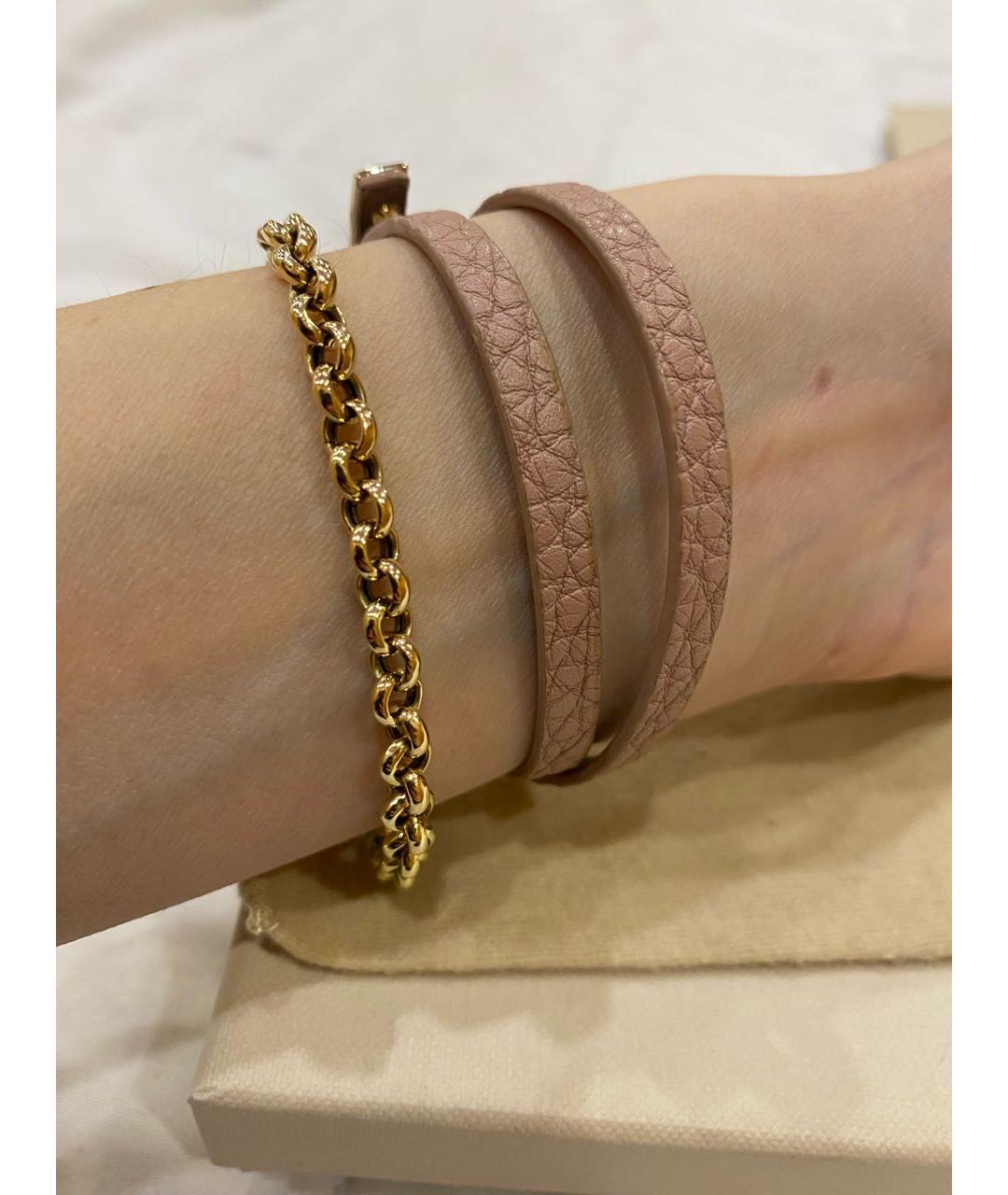 BURBERRY Бежевый кожаный браслет, фото 2