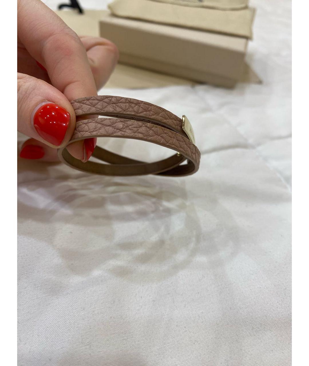 BURBERRY Бежевый кожаный браслет, фото 2