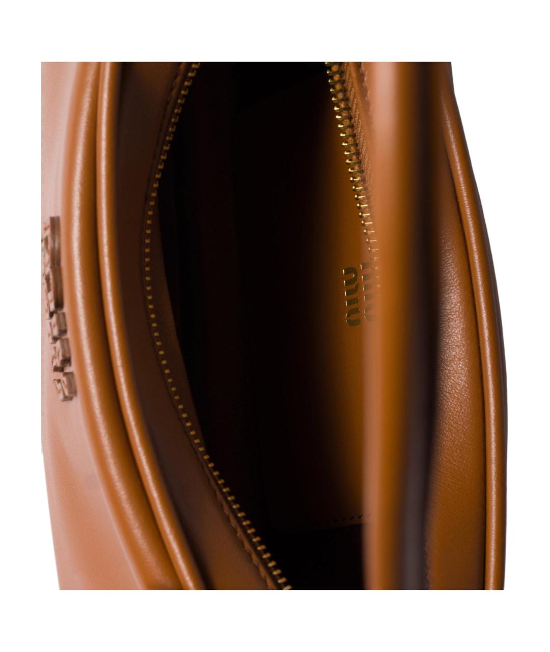 MIU MIU Коричневая кожаная сумка через плечо, фото 5