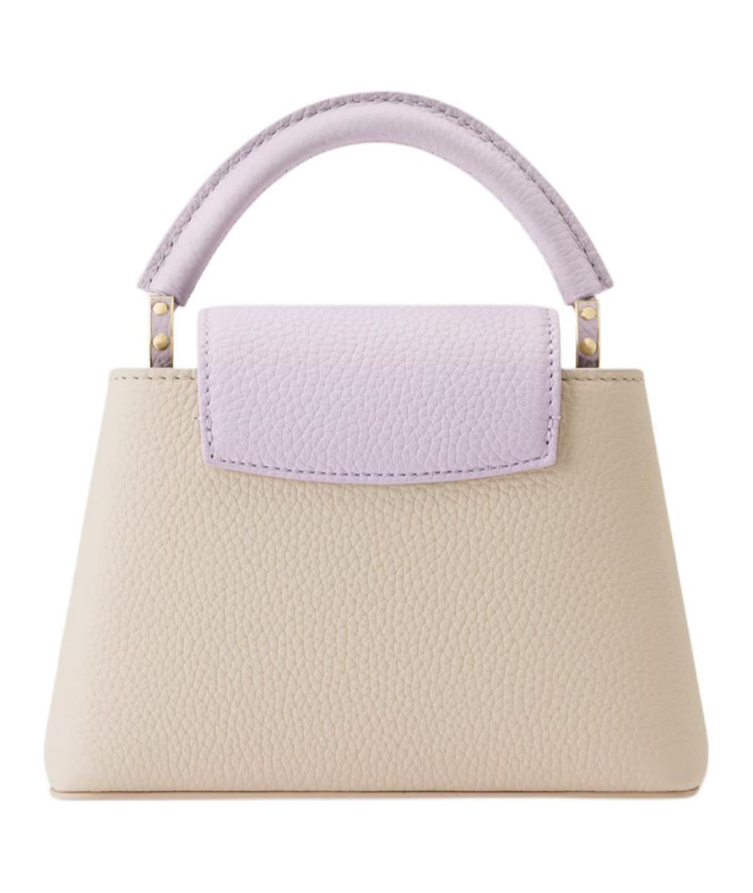 LOUIS VUITTON Белая кожаная сумка с короткими ручками, фото 3