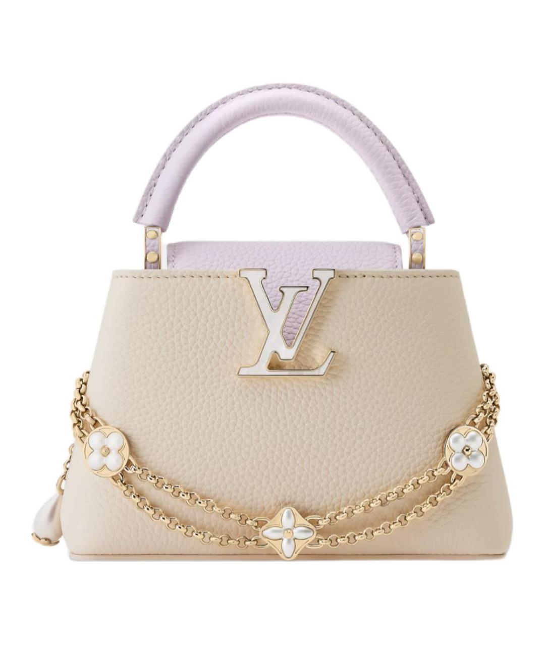 LOUIS VUITTON Белая кожаная сумка с короткими ручками, фото 1